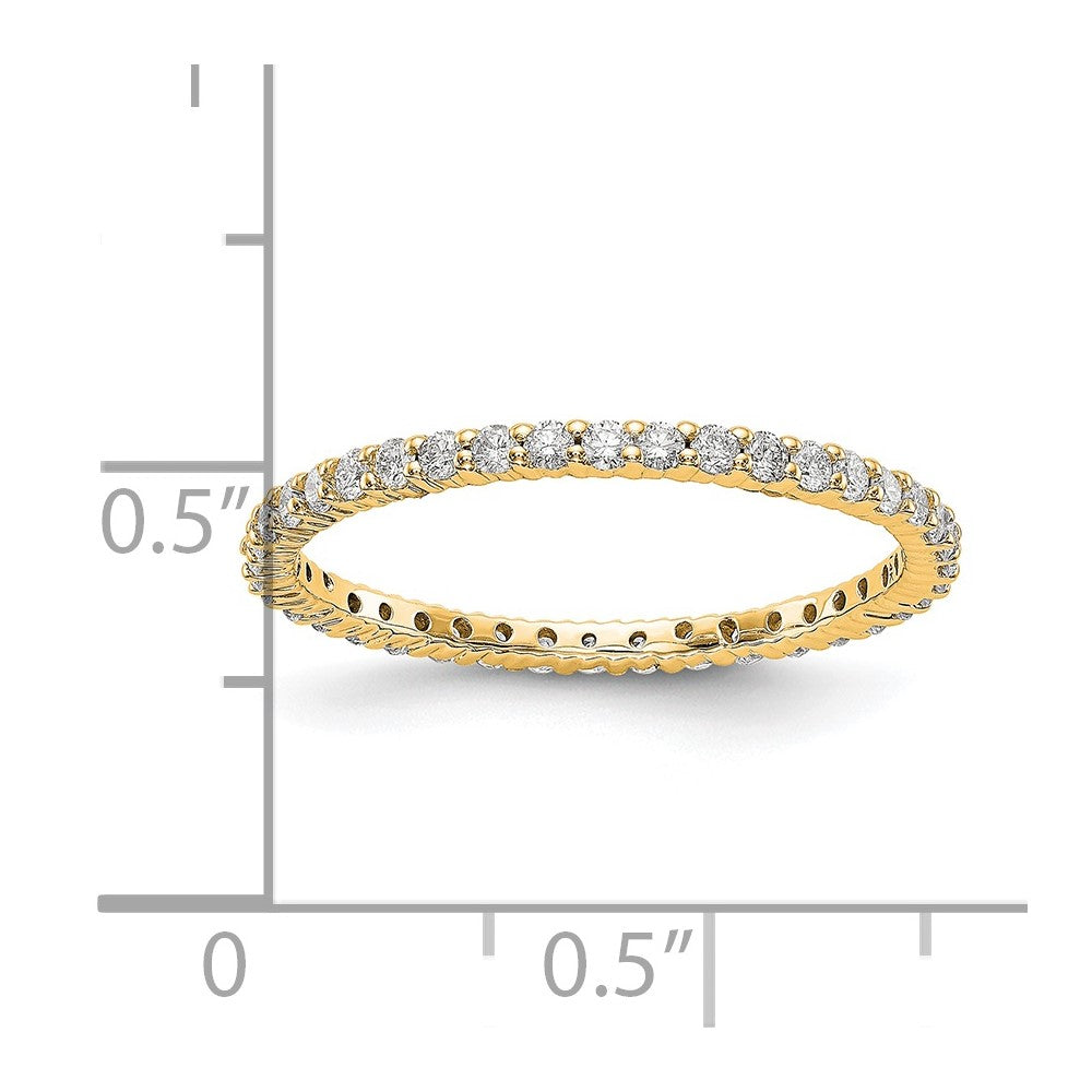 14k Polished Shared Prong 1/2 carat Diamond Complete Eternity Band