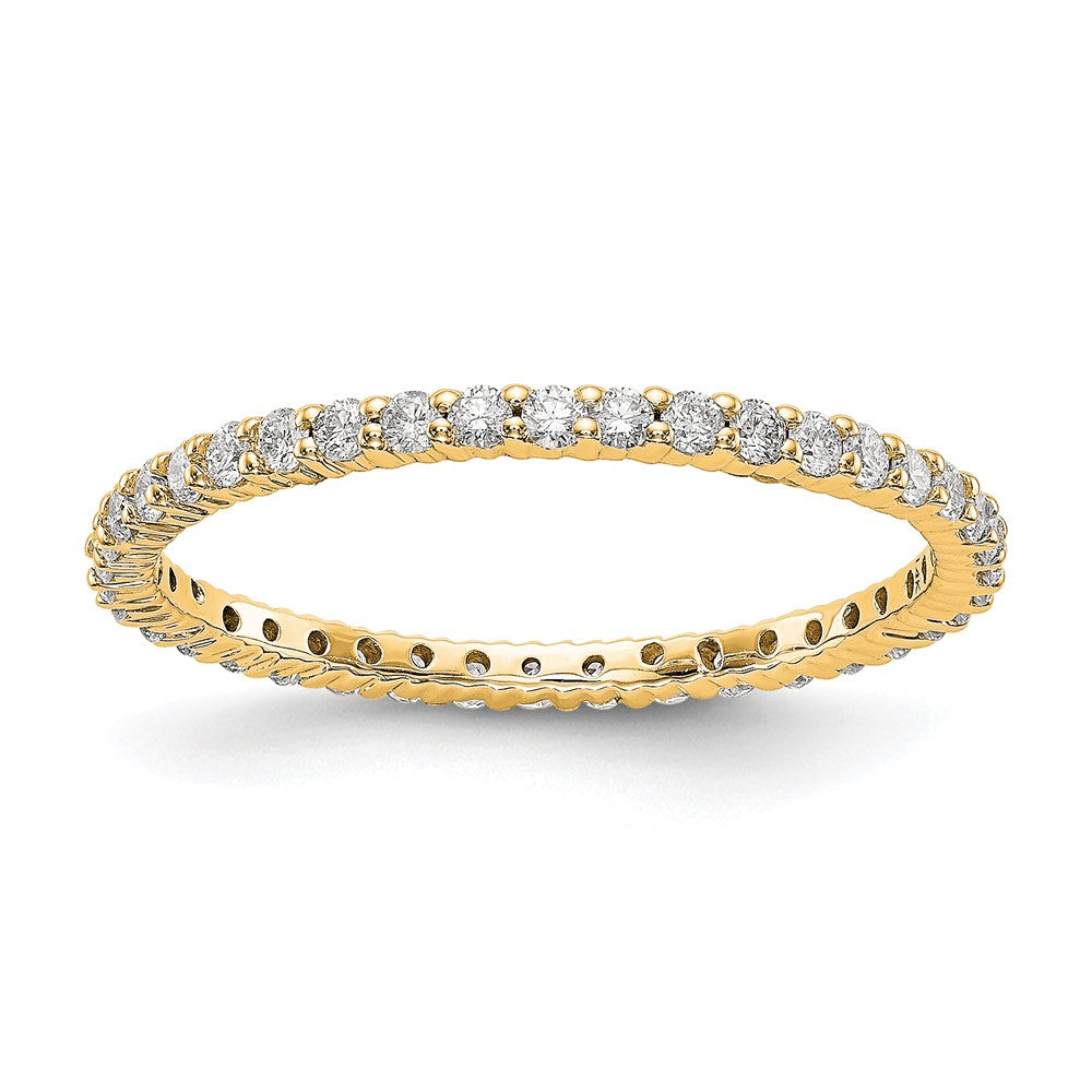14k Polished Shared Prong 1/2 carat Diamond Complete Eternity Band