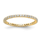 14k Polished Shared Prong 1/2 carat Diamond Complete Eternity Band