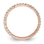 14k Rose Gold Polished Shared Prong 1/2 carat Diamond Complete Eternity Band