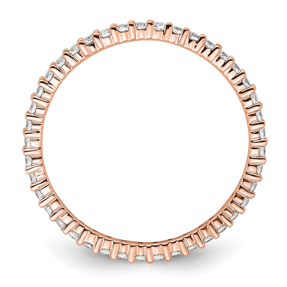 14k Rose Gold Polished Shared Prong 1/2 carat Diamond Complete Eternity Band