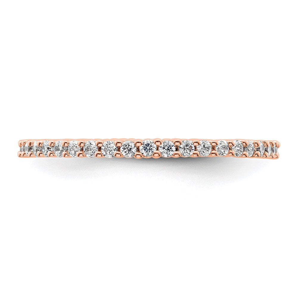 14k Rose Gold Polished Shared Prong 1/2 carat Diamond Complete Eternity Band