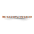 14k Rose Gold Polished Shared Prong 1/2 carat Diamond Complete Eternity Band
