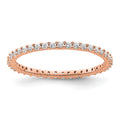 14k Rose Gold Polished Shared Prong 1/2 carat Diamond Complete Eternity Band