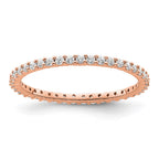 14k Rose Gold Polished Shared Prong 1/2 carat Diamond Complete Eternity Band