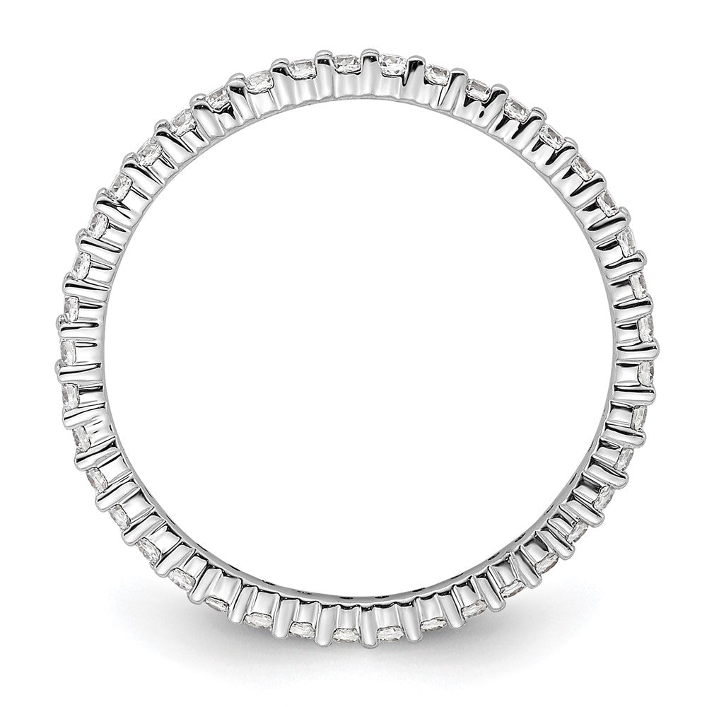 14k White Gold Polished Shared Prong 1/2 carat Diamond Complete Eternity Band