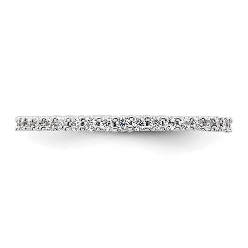 14k White Gold Polished Shared Prong 1/2 carat Diamond Complete Eternity Band