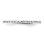 14k White Gold Polished Shared Prong 1/2 carat Diamond Complete Eternity Band
