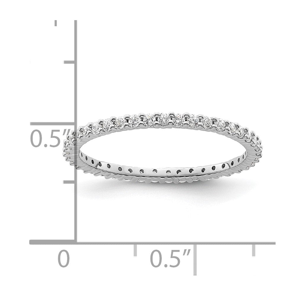 14k White Gold Polished Shared Prong 1/2 carat Diamond Complete Eternity Band