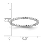 14k White Gold Polished Shared Prong 1/2 carat Diamond Complete Eternity Band