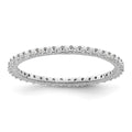 14k White Gold Polished Shared Prong 1/2 carat Diamond Complete Eternity Band