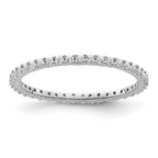 14k White Gold Polished Shared Prong 1/2 carat Diamond Complete Eternity Band