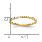 14k Polished Shared Prong 1/2 carat Diamond Complete Eternity Band
