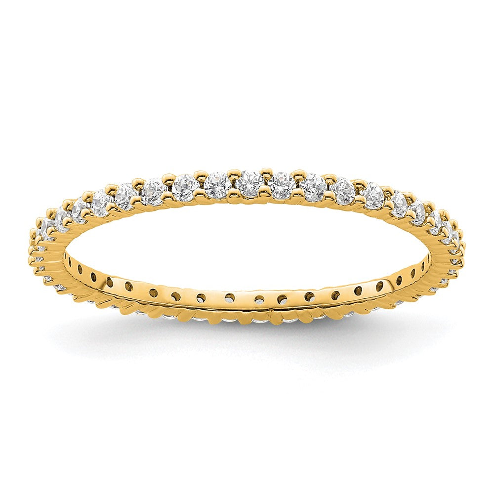 14k Polished Shared Prong 1/2 carat Diamond Complete Eternity Band