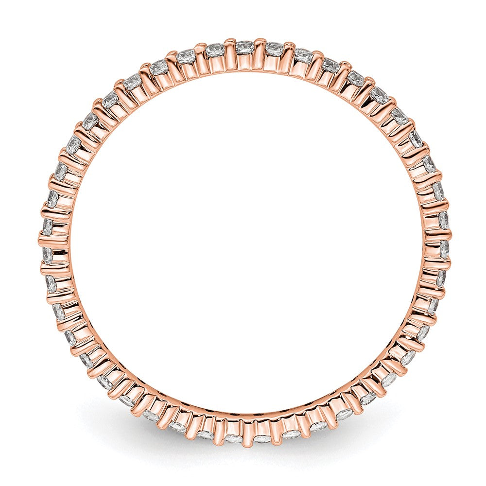 14k Rose Gold Polished Shared Prong 1/2 carat Diamond Complete Eternity Band
