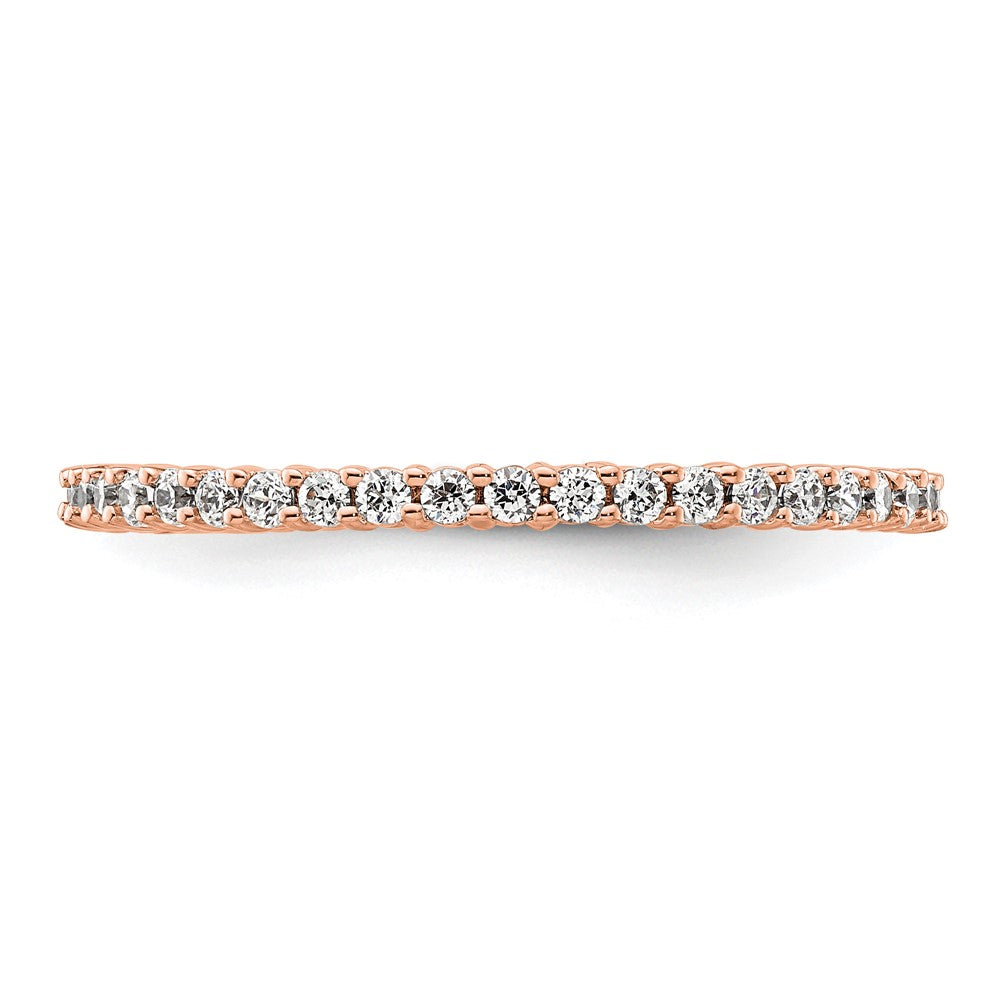 14k Rose Gold Polished Shared Prong 1/2 carat Diamond Complete Eternity Band