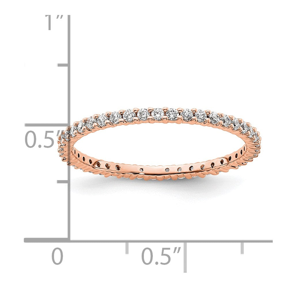14k Rose Gold Polished Shared Prong 1/2 carat Diamond Complete Eternity Band