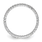 14k White Gold Polished Shared Prong 1/2 carat Diamond Complete Eternity Band