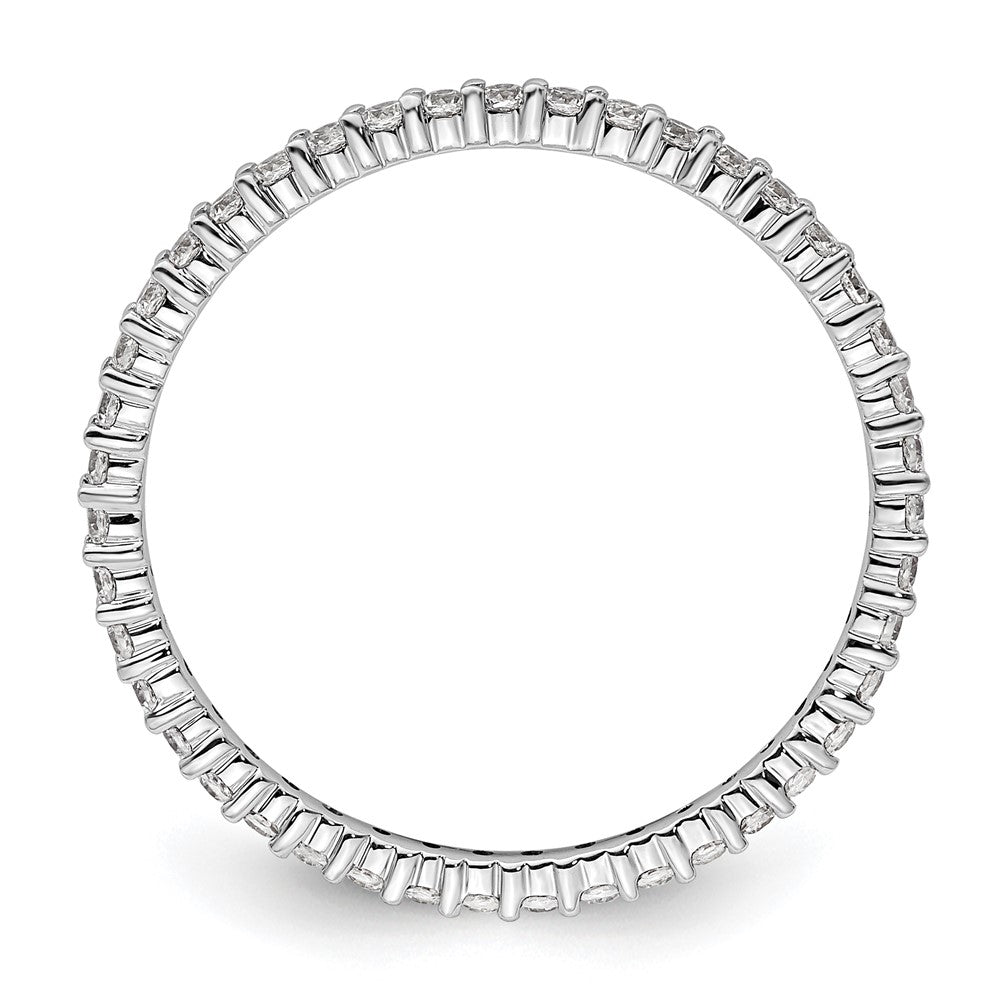 14k White Gold Polished Shared Prong 1/2 carat Diamond Complete Eternity Band