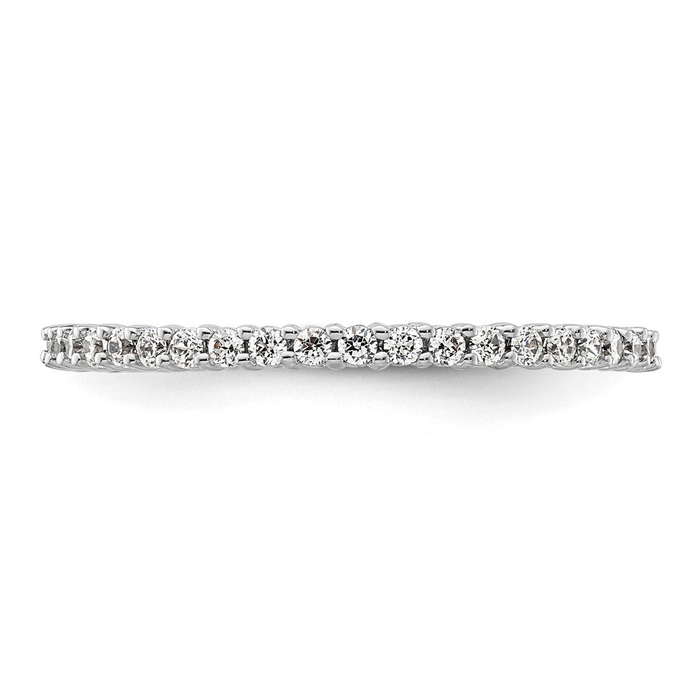 14k White Gold Polished Shared Prong 1/2 carat Diamond Complete Eternity Band