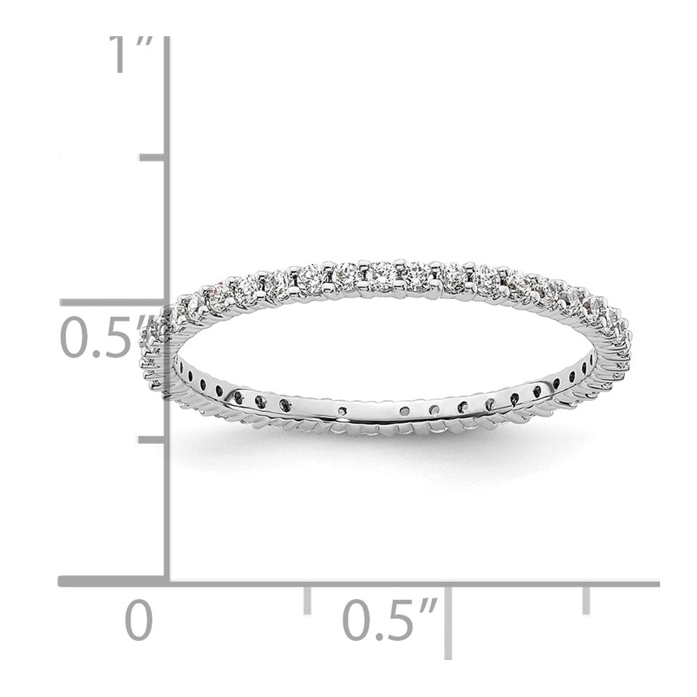 14k White Gold Polished Shared Prong 1/2 carat Diamond Complete Eternity Band