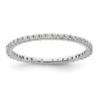14k White Gold Polished Shared Prong 1/2 carat Diamond Complete Eternity Band