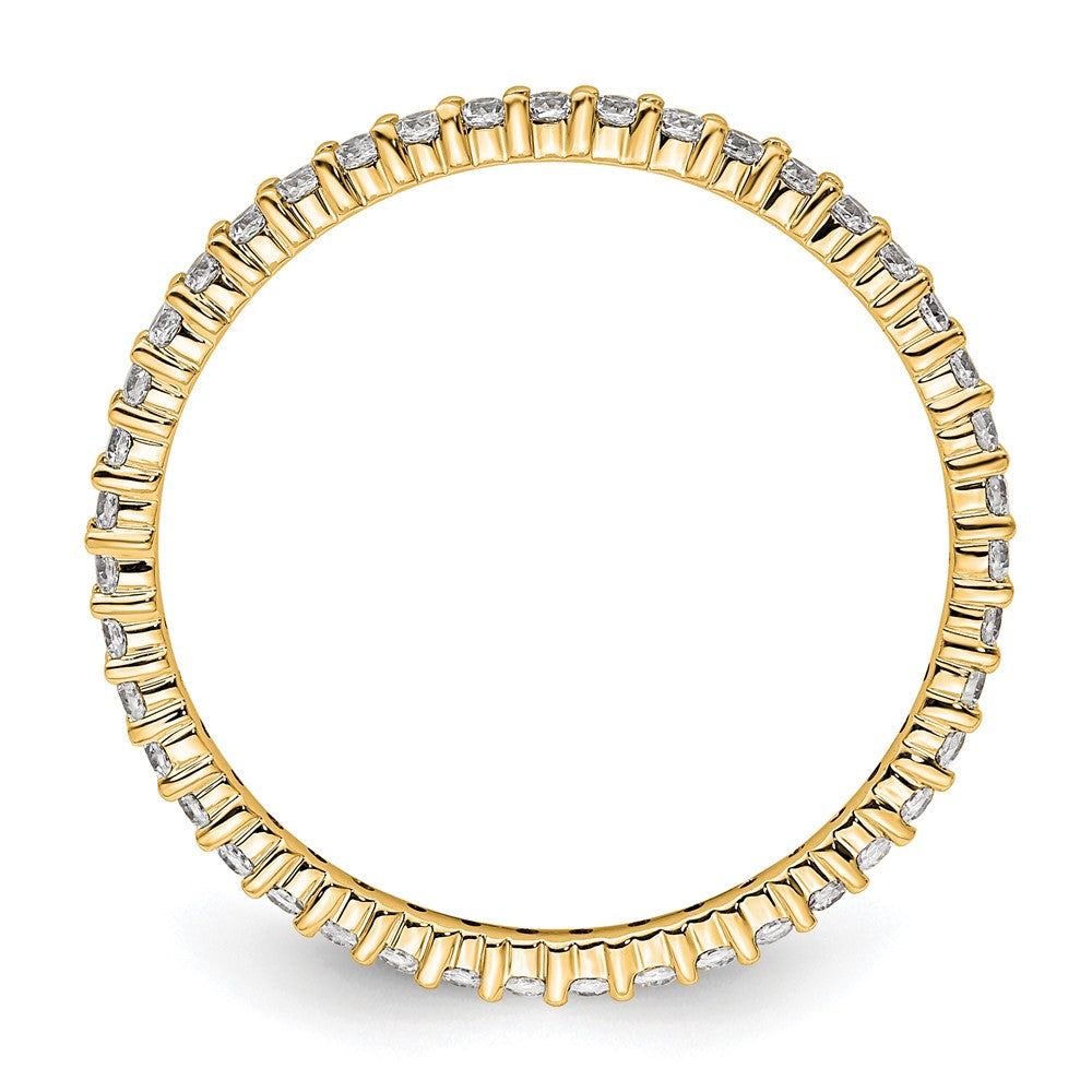 14k Polished Shared Prong 1/2 carat Diamond Complete Eternity Band