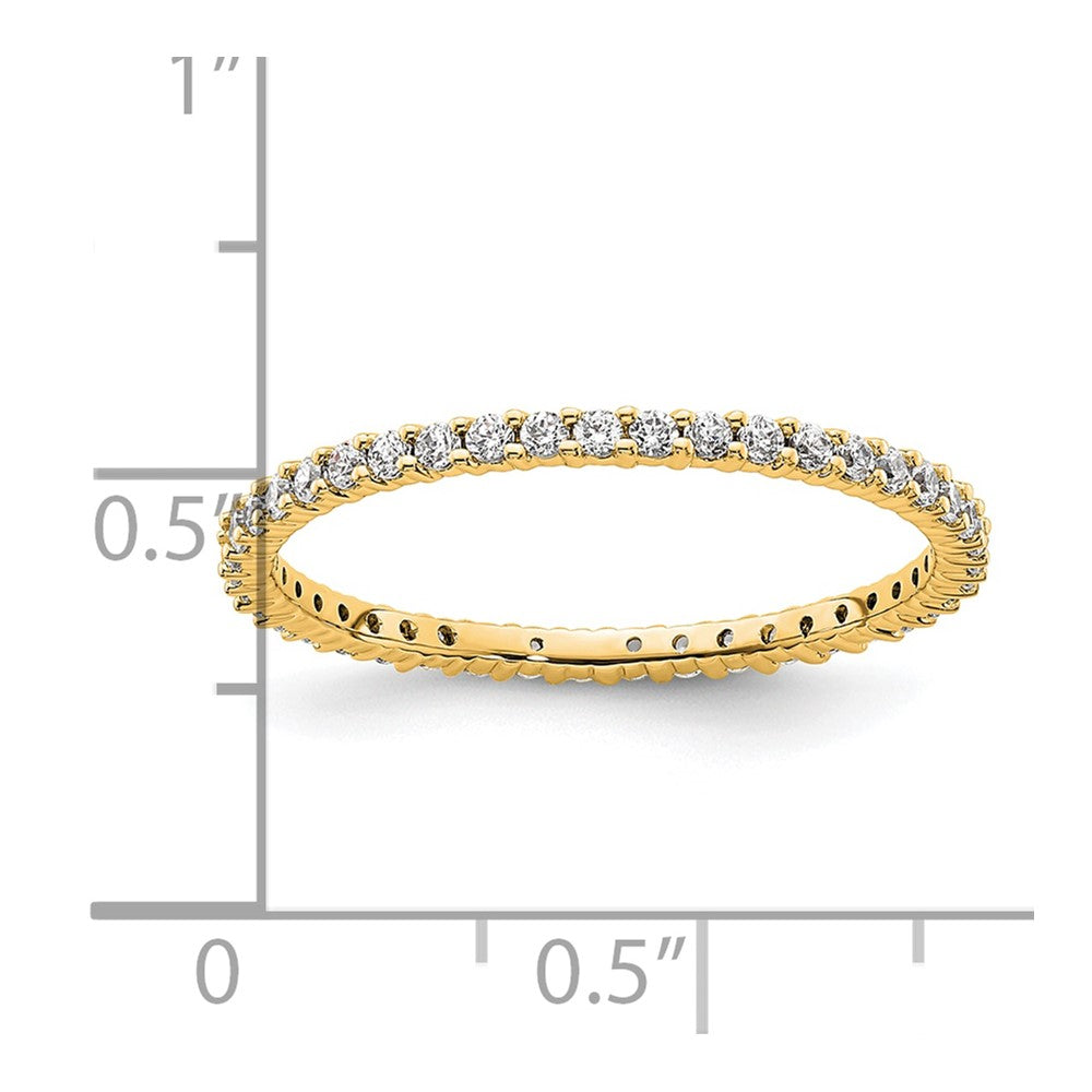 14k Polished Shared Prong 1/2 carat Diamond Complete Eternity Band