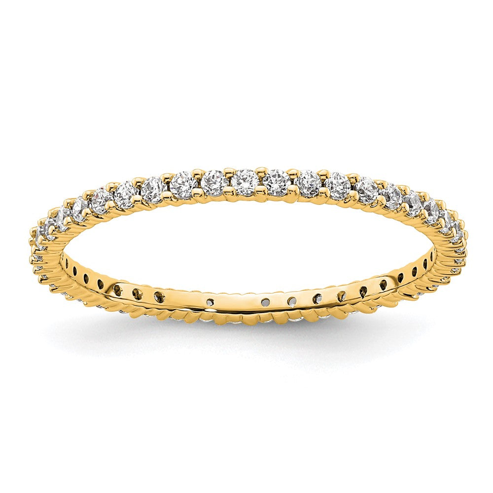 14k Polished Shared Prong 1/2 carat Diamond Complete Eternity Band