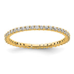 14k Polished Shared Prong 1/2 carat Diamond Complete Eternity Band