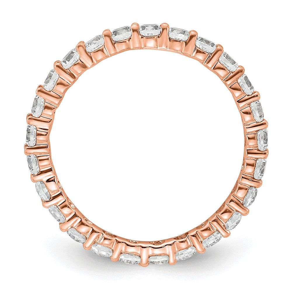 14k Rose Gold Polished Shared Prong 1 carat Diamond Complete Eternity Band