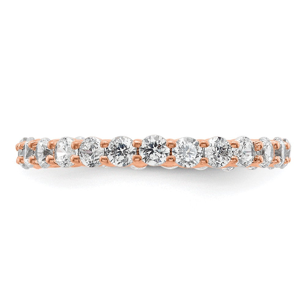 14k Rose Gold Polished Shared Prong 1 carat Diamond Complete Eternity Band