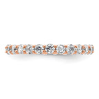 14k Rose Gold Polished Shared Prong 1 carat Diamond Complete Eternity Band