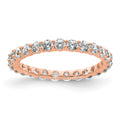 14k Rose Gold Polished Shared Prong 1 carat Diamond Complete Eternity Band