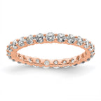 14k Rose Gold Polished Shared Prong 1 carat Diamond Complete Eternity Band