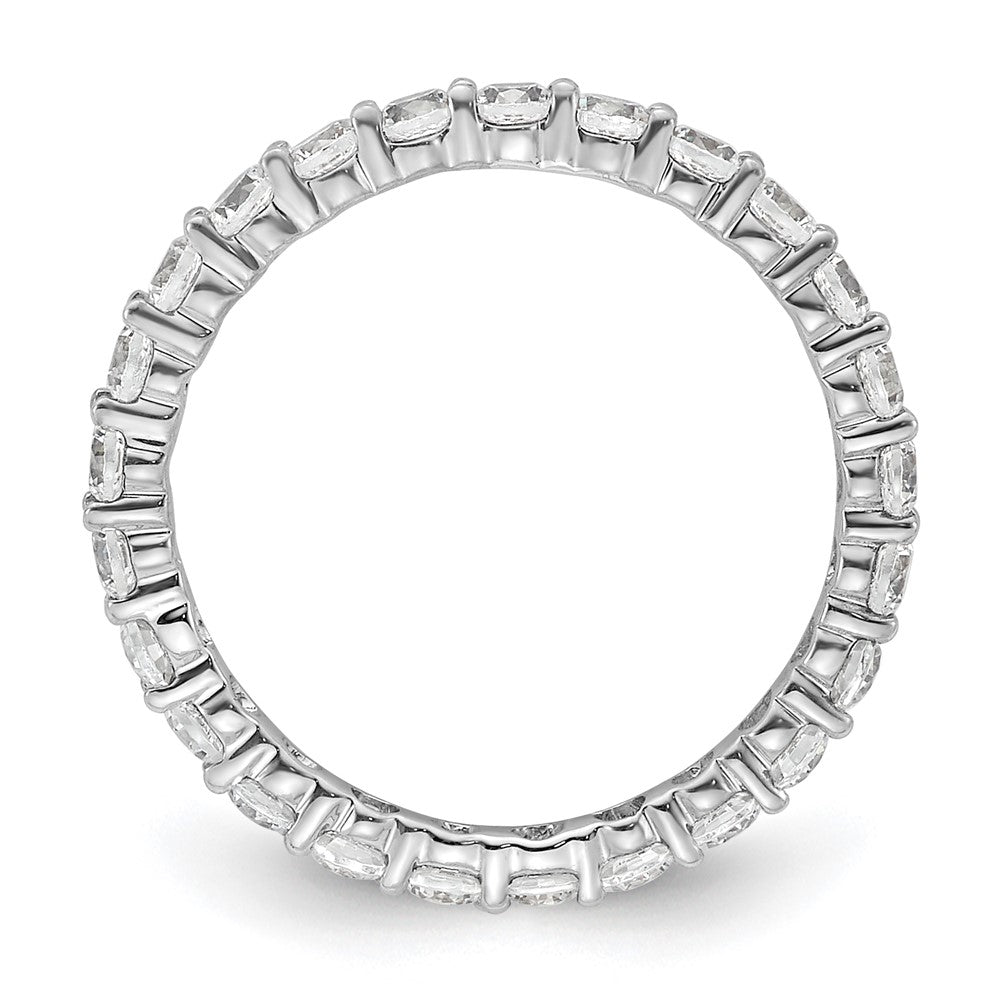 14k White Gold Polished Shared Prong 1 carat Diamond Complete Eternity Band