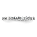 14k White Gold Polished Shared Prong 1 carat Diamond Complete Eternity Band