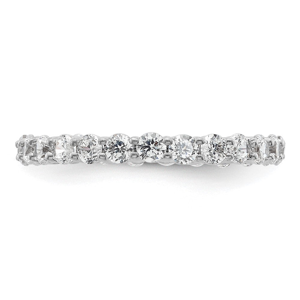 14k White Gold Polished Shared Prong 1 carat Diamond Complete Eternity Band