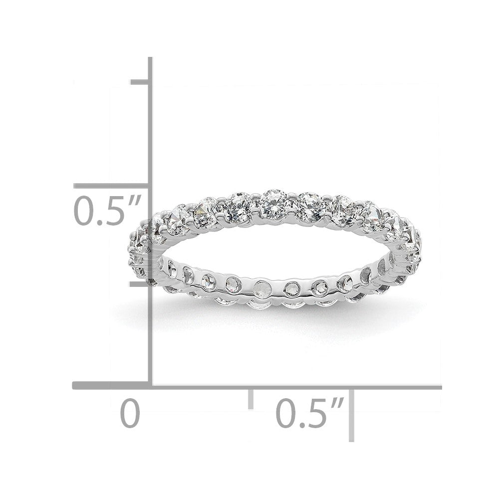 14k White Gold Polished Shared Prong 1 carat Diamond Complete Eternity Band