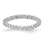 14k White Gold Polished Shared Prong 1 carat Diamond Complete Eternity Band