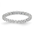14k White Gold Polished Shared Prong 1 carat Diamond Complete Eternity Band