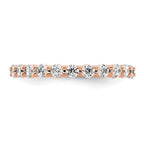 14k Rose Gold Polished Shared Prong 1 carat Diamond Complete Eternity Band