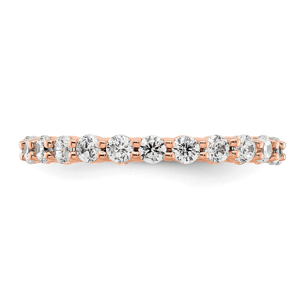14k Rose Gold Polished Shared Prong 1 carat Diamond Complete Eternity Band