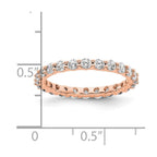 14k Rose Gold Polished Shared Prong 1 carat Diamond Complete Eternity Band