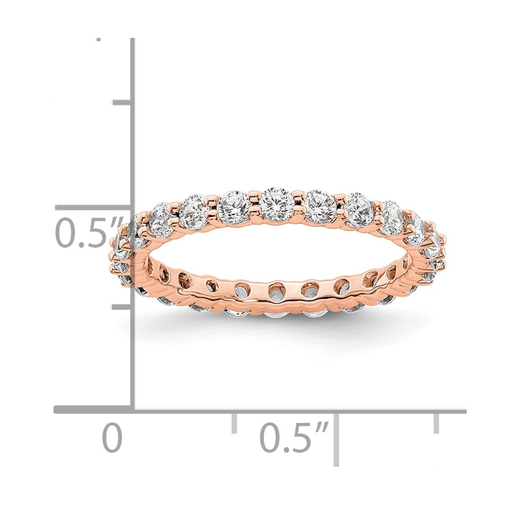 14k Rose Gold Polished Shared Prong 1 carat Diamond Complete Eternity Band