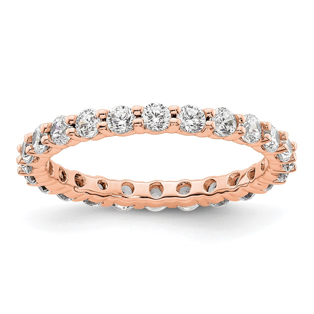 14k Rose Gold Polished Shared Prong 1 carat Diamond Complete Eternity Band