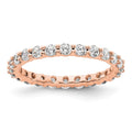 14k Rose Gold Polished Shared Prong 1 carat Diamond Complete Eternity Band