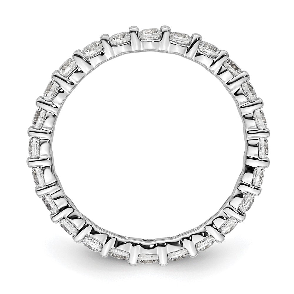 14k White Gold Polished Shared Prong 1 carat Diamond Complete Eternity Band