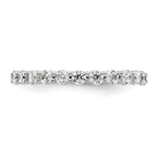 14k White Gold Polished Shared Prong 1 carat Diamond Complete Eternity Band