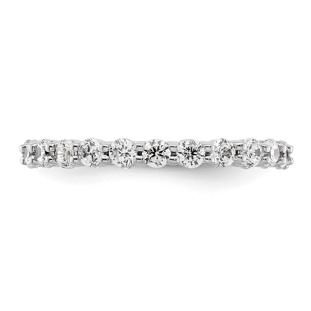 14k White Gold Polished Shared Prong 1 carat Diamond Complete Eternity Band